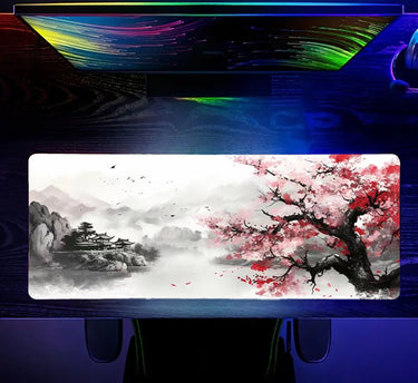 2pc Japanese Cherry Blossoms Gaming Mouse Pad – Large Desk Mat - InspiredGrabs.com